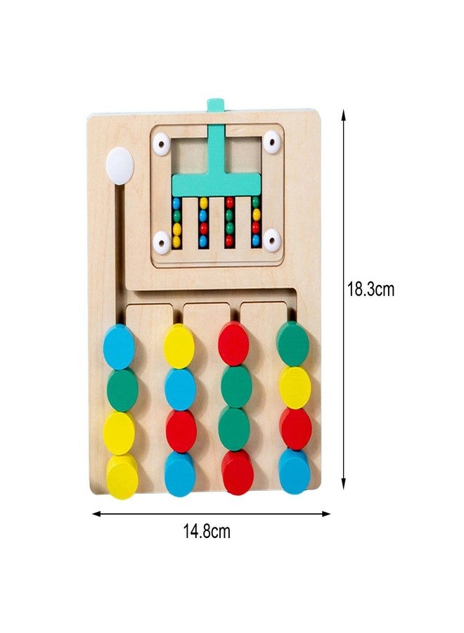 Little Mind Wooden Color Sorter 4X Maze Learning Colour and Pattern Matching Montessori Slide Puzzle Game for Kids, Multicolor 3+ (4 Sorter) - Image 4